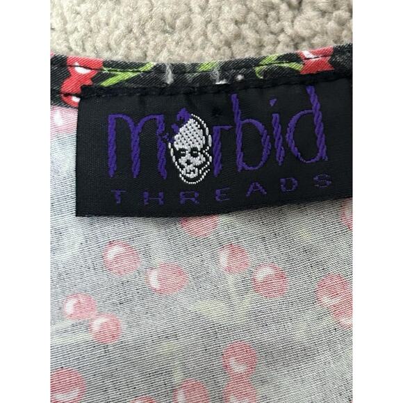 Vintage Hot Topic Morbid Threads Cherry Girl Pinup Dress Rockabilly Size S Goth - Picture 8 of 8